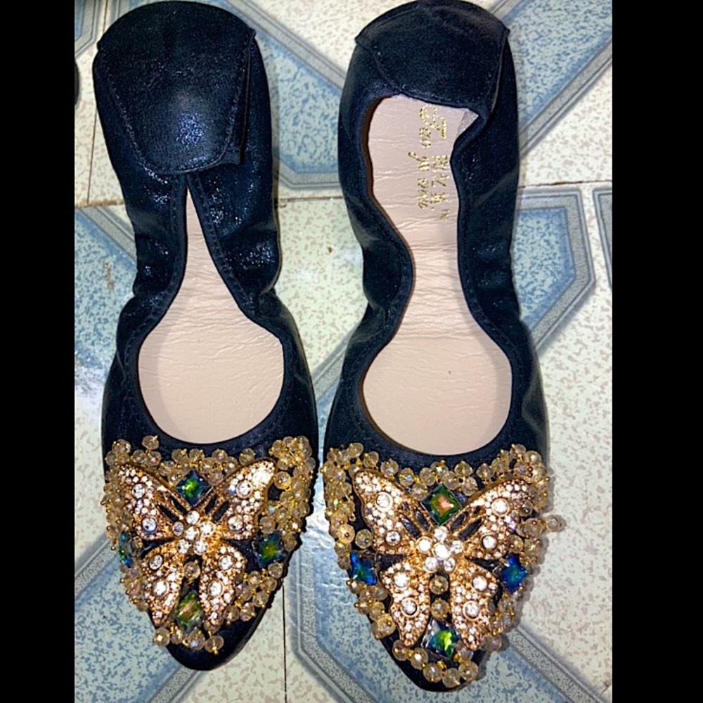 Black Rhinestone Flat Size 41 - image 1